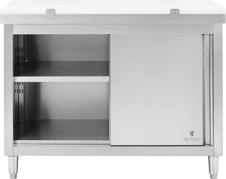 Produktbild Royal Catering Arbeitsschrank Edelstahl 120 x 60 cm 500 kg mit Schneidplatte Edelstahlschrank (60 cm, 93.50 cm)