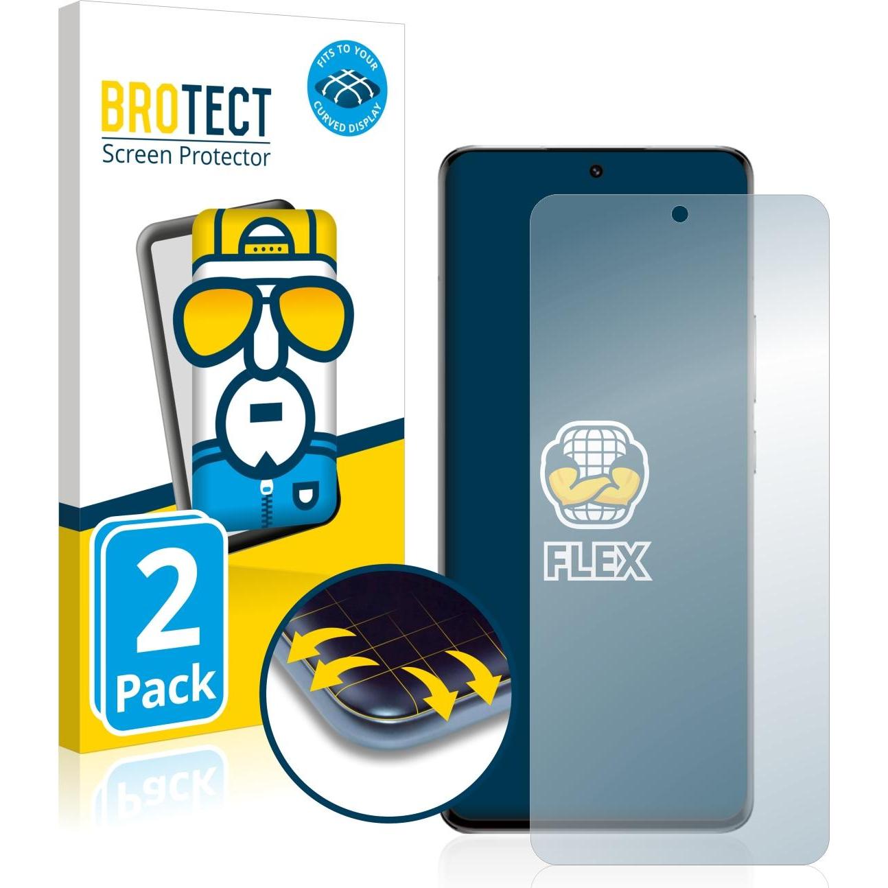 BROTECT Full-Cover Displayschutz (2 Stück, Xiaomi 13 Pro), Smartphone Schutzfolie, Transparent