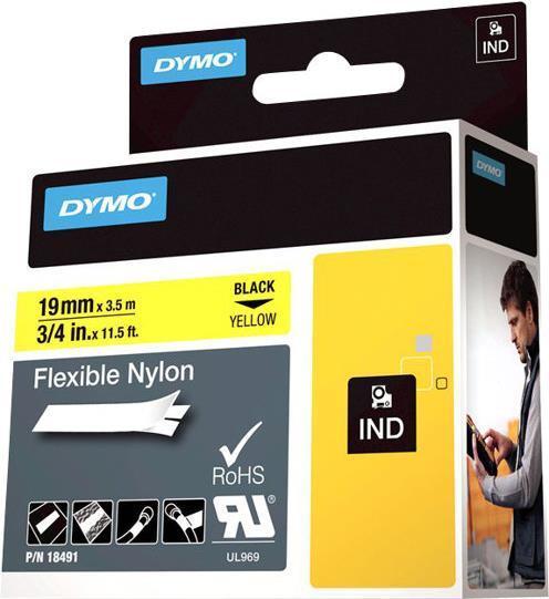 Produktbild Dymo Schriftband (18491) Black Yellow (S0718090) (1.90 cm, Mehrfarbig)
