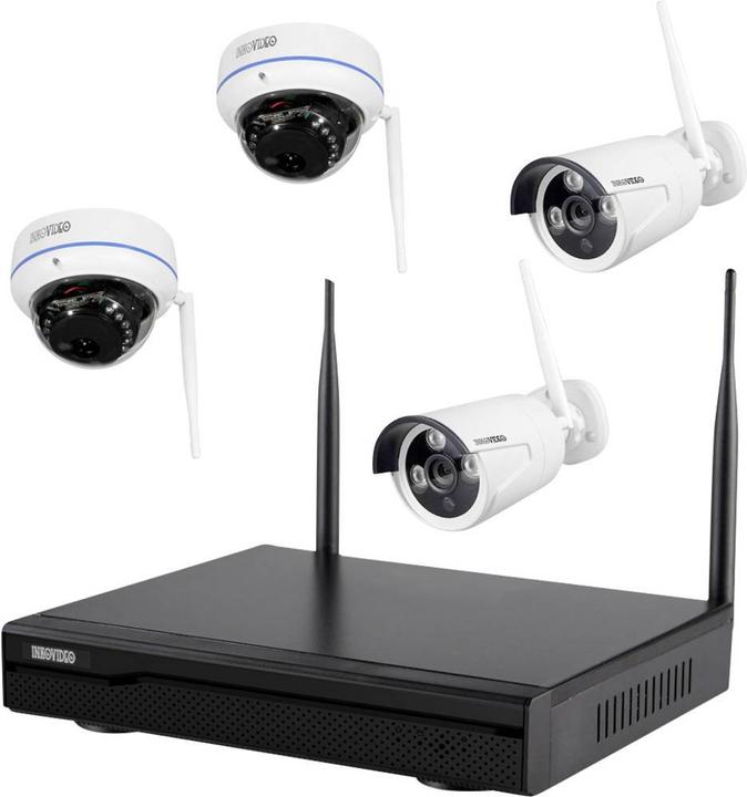 Image du produit Inkovideo Kit complet de surveillance WLAN 4 canaux (1920 x 1080 Pixels)