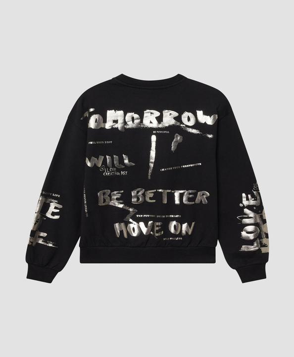 Produktbild s.Oliver Sweatshirt Kuscheliges Oversize Sweatshirt mit Folienprint (134, 140)