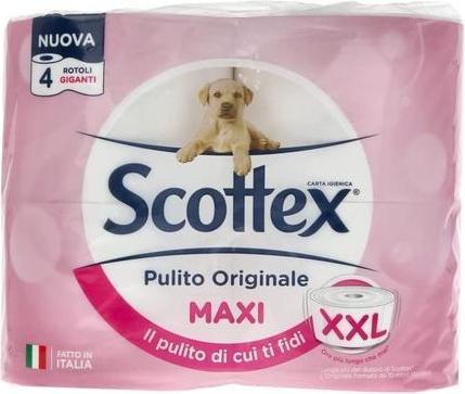 Actual product image Scottex Pure Original Toilet Paper, 4 Rolls (4 x)