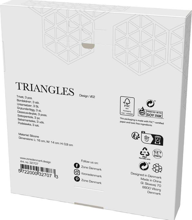 Actual product image Zone Denmark Trivet set Triangles.Light.32707 (3x)