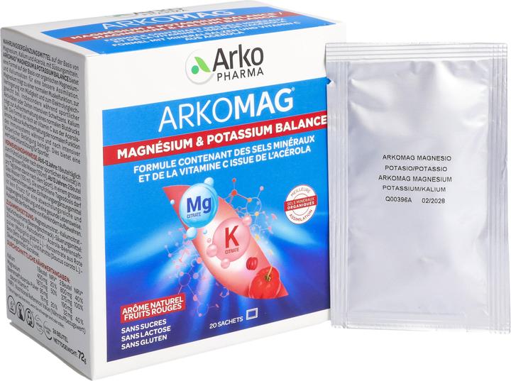 Actual product image Arkopharma Arkomag Magnesium + Kalium Beutel 24 Stk (24 Piece, Beutel)