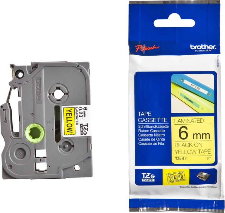Produktbild Brother Tze-611 (0.60 cm, Schwarz)