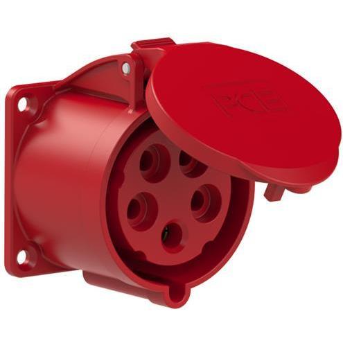 PCE, Presa di corrente, 44.040 WCD Unterputz CEE 32A - 400V - 5P - P44 - 6h - rot