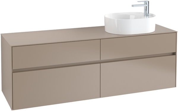 Actual product image Villeroy & Boch Collaro washbasin cabinet 1600x548x500 mm, 4 drawers, for washbasin right, C067 (167 x 62 x 57 cm)