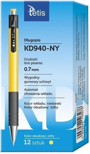 Tetis Kugelschreiber, gelbes Gehäuse KD940-NY (12 Stück) (Gelb, 12 x)