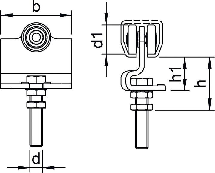 Actual product image Helm Roller unit Agrar 472 Sliding door fitting Running gear single-pair galvanised steel