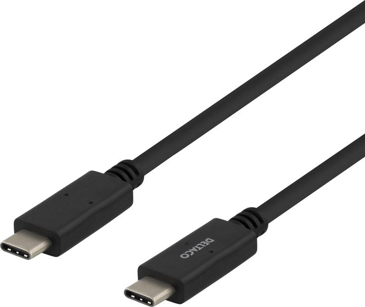 Image du produit Deltaco Câble USB 2.0 type C - C 1m svart (1 m, USB 2.0)