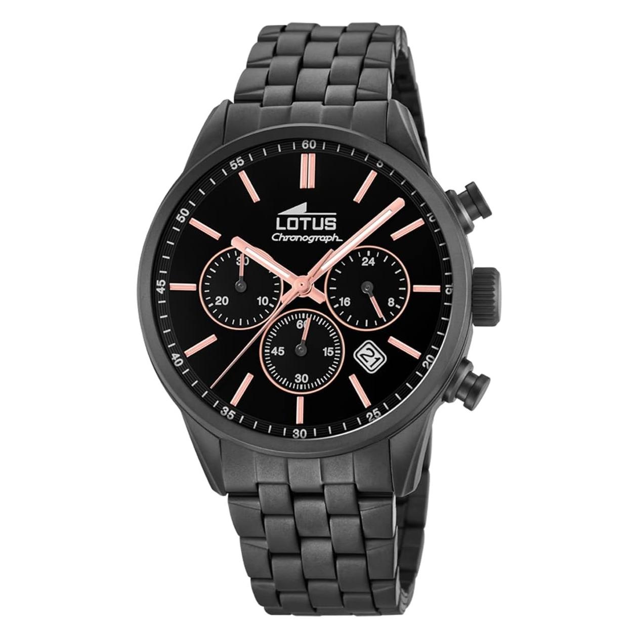 Lotus, Armbanduhr, Chronograph, Schwarz, (Chronograph, 42 mm)