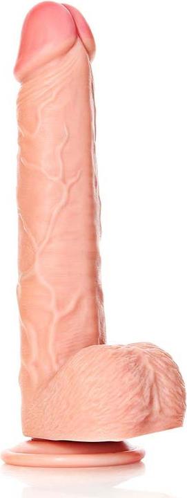 Actual product image RealRock Straight Realistic Dildo with Balls and Suction Cup - 10"/ 25,5 cm