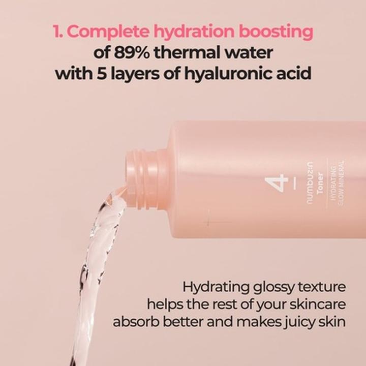 Produktbild Numbuzin No.4 Hydrating Glow Mineral Toner with Thermal Water and Hyaluronic Acid (Gesichtswasser, 200 ml)