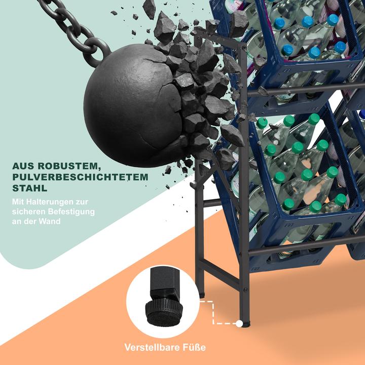 Actual product image Relaxdays Bottle holder rack (104 x 32 x 80 cm)