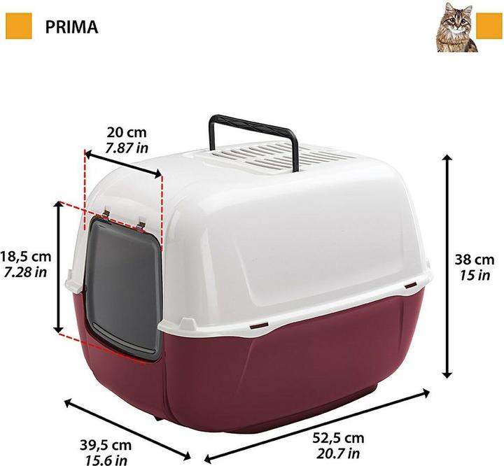 Actual product image Ferplast Cat House Toilet Prima Black (Cat litter tray open)
