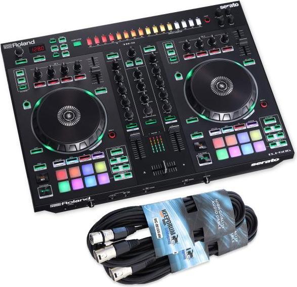Roland DJ Controller DJ-505 2-Kanal DJ-Pult mit XLR Kabeln