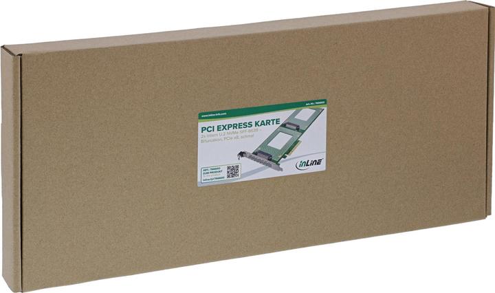 Actual product image InLine PCIe Karte zu 2x intern U.2 NVMe SFF-8639 – Bifurcation
