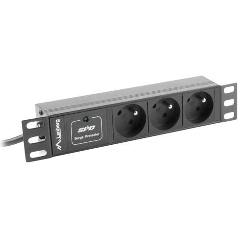 Lanberg PDU-03E-0200-IEC-BK Stromverteilereinheit (PDU) 3 AC-Ausgänge 1U, USV Zubehör