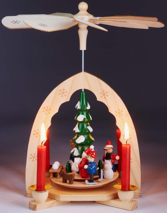 Image du produit Brubaker 1-stöckige Weihnachtspyramide: Weihnachtsbaum mit Winter Szene