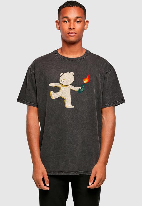 Produktbild Merchcode Brandalised - Molotov Teddy Acid Washed Oversize Tee - 189291 (M)