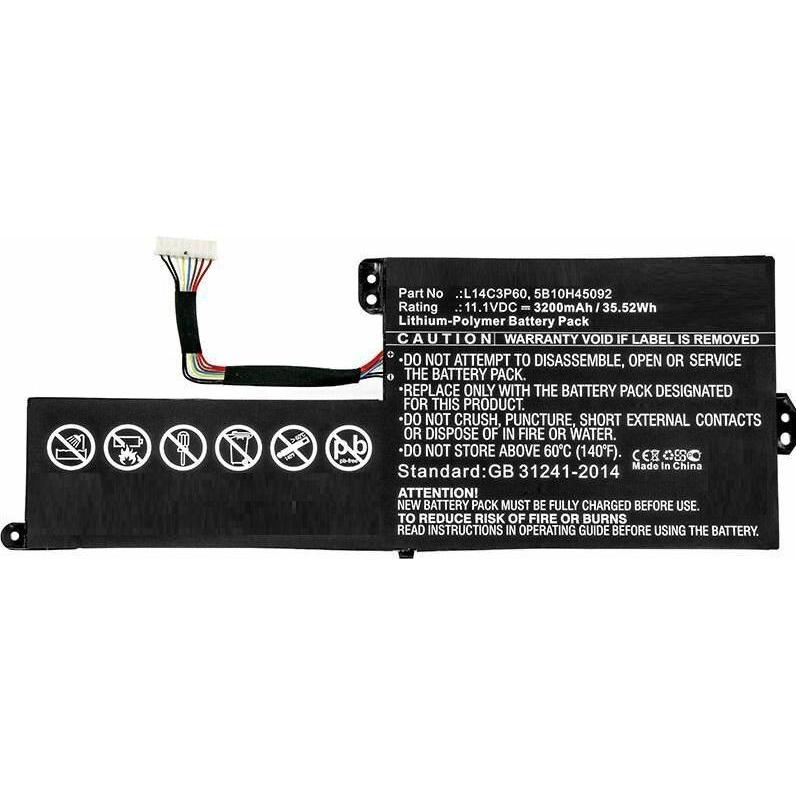 CoreParts Laptop Battery for Lenovo (1 Zellen, 3200 mAh), Notebook Akku, Schwarz