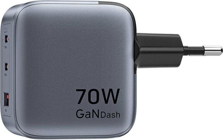 Actual product image Vention GaN USB-C+C+A 70W Charger (Gray) (70 W)
