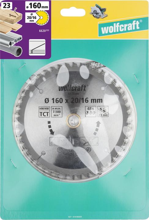 Produktbild wolfcraft wolfcraft 1 Kreissägeblatt HM 56 Z. ø184x20/16 mm