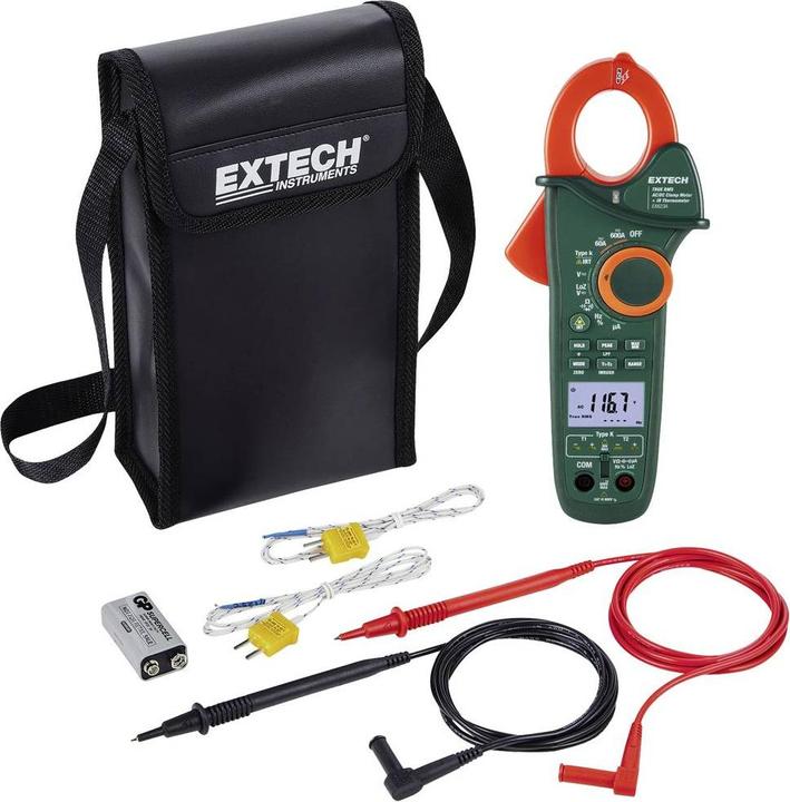 Actual product image Extech EX623A Current clamp digital IR thermometer CAT III 600V Display (counts): 6000 (CAT III 600V)