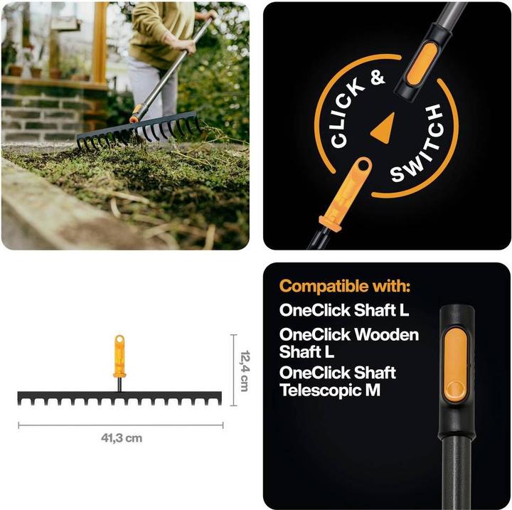Actual product image Fiskars Rechen OneClick 16 Zinken