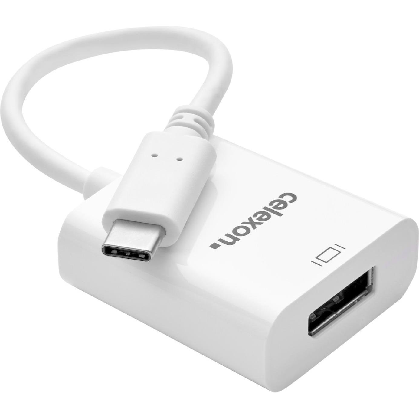 Celexon USB-C auf DisplayPort M/F Adapter, weiss (USB Typ-C, 10 cm), Data + Video Adapter, Weiss
