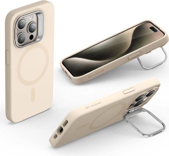 Produktbild ESR Cloud Kickstand Halolock-Hülle mit MagSafe für iPhone 15 Pro – Beige (Apple iPhone 15 Pro)