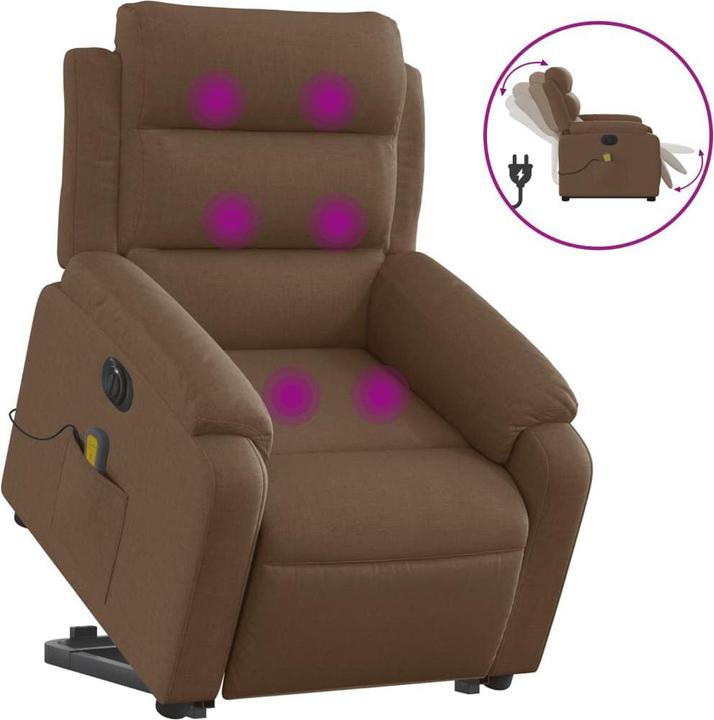 Actual product image vidaXL Electric massage chair with stand-up aid fabric