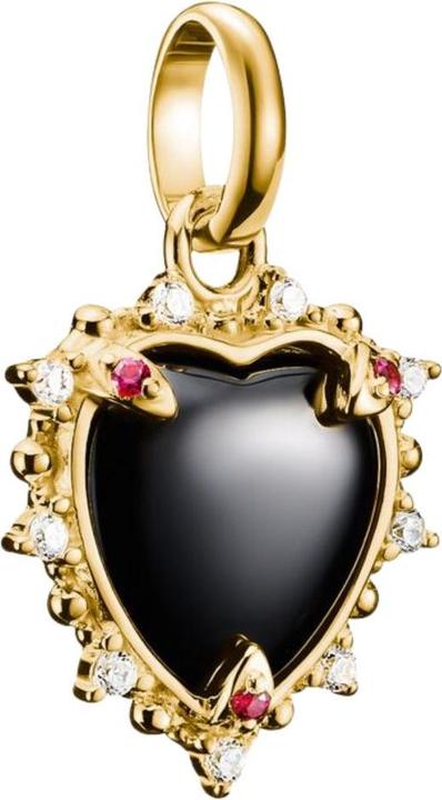 Produktbild Thomas Sabo Charm-Anhänger Vintage Herz schwarz Connect vergoldet (Sterling Silber)