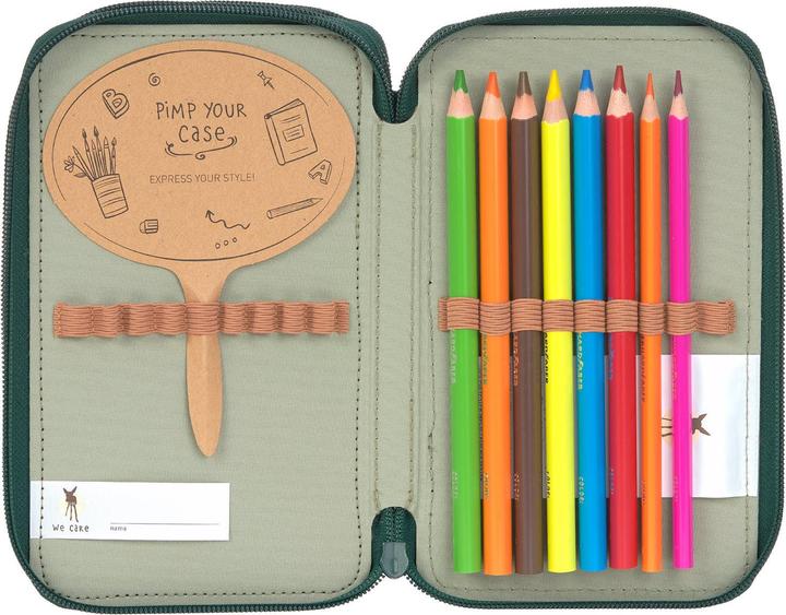 Produktbild Lässig Etui Triple Unique Ocean Dunkelgrün, befüllt