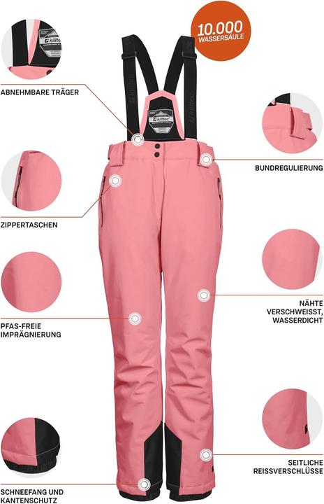 Immagine prodotto Killtec Pantaloni da Sci con Bretelle Staccabili e Paraneve (50)