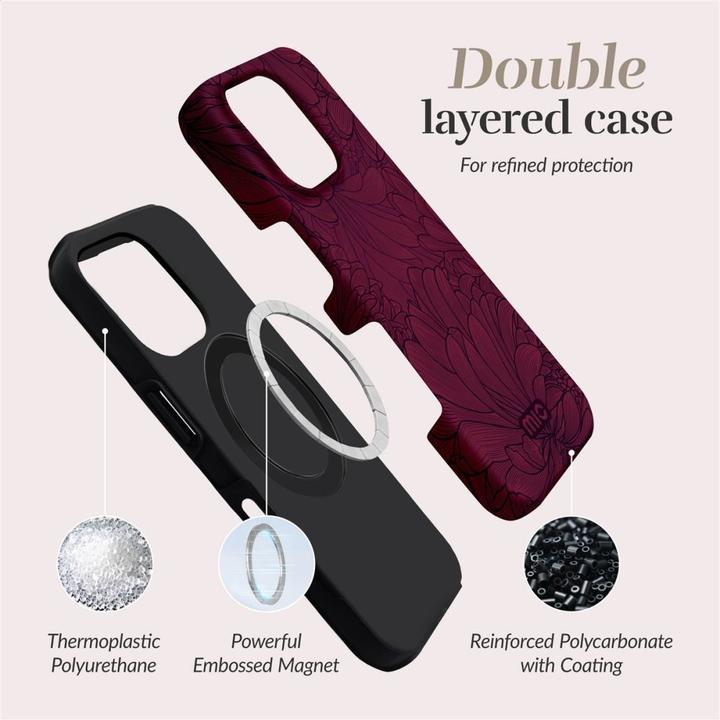 Immagine prodotto Mio Back panel cover Berry Blooms Magsafe Case Compatible for iPhone 16 (Apple iPhone 16)