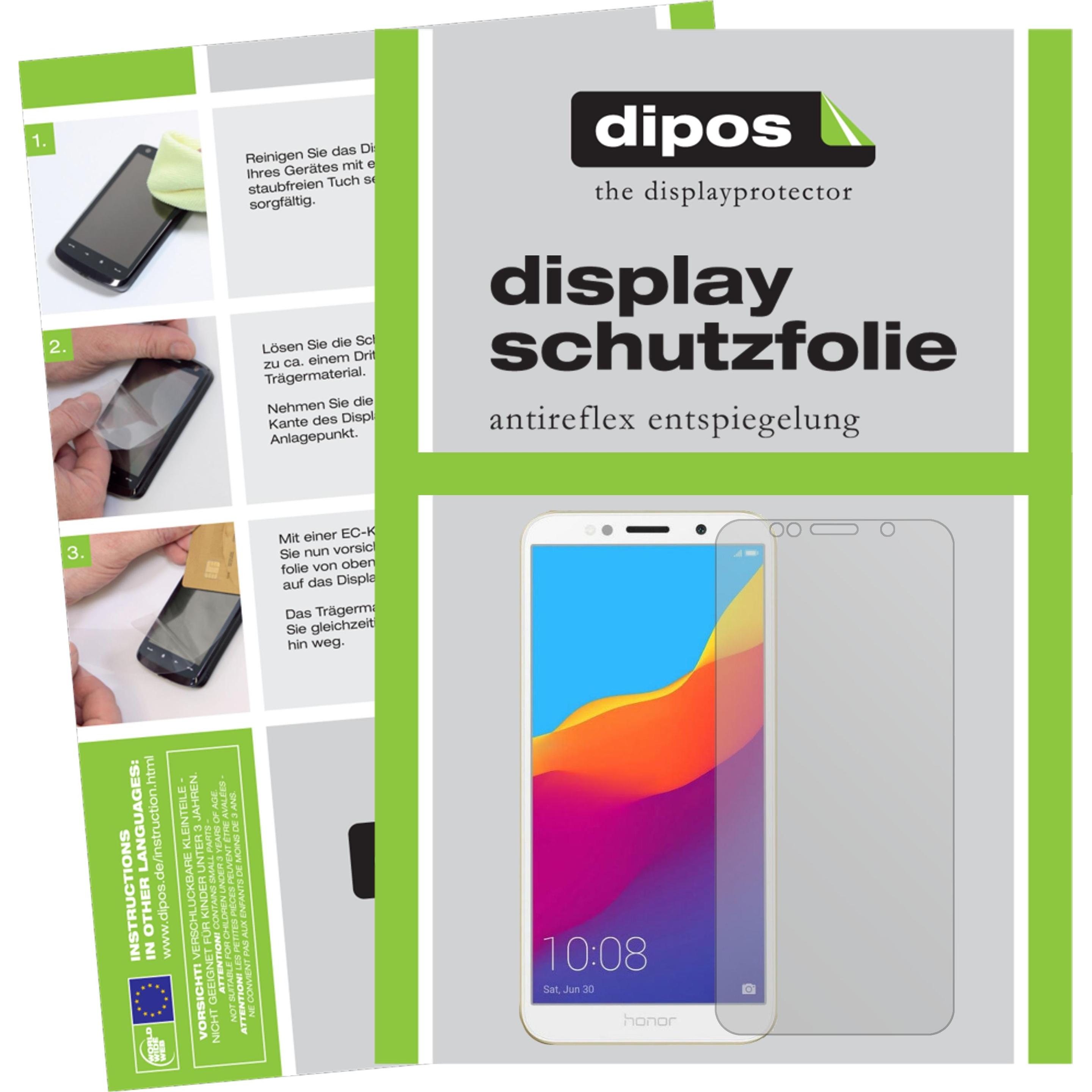 Dipos Displayschutzfolie Antireflex (2 Stück, Honor 7A), Smartphone Schutzfolie, Transparent