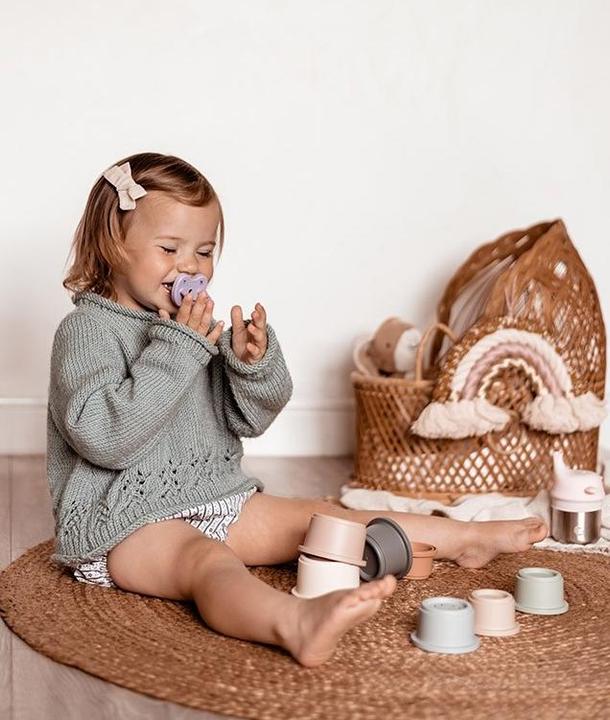 Immagine prodotto Hevea Succhietto in gomma naturale in confezione da 2 pezzi, rosa cipria e lavanda - ortodontico (2 x, 3 - 36 M.)