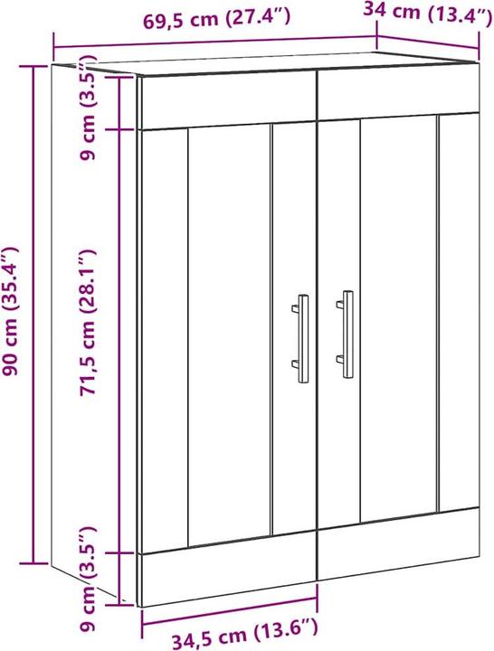 Produktbild vidaXL Wandschrank (69.50 x 34 x 90 cm)