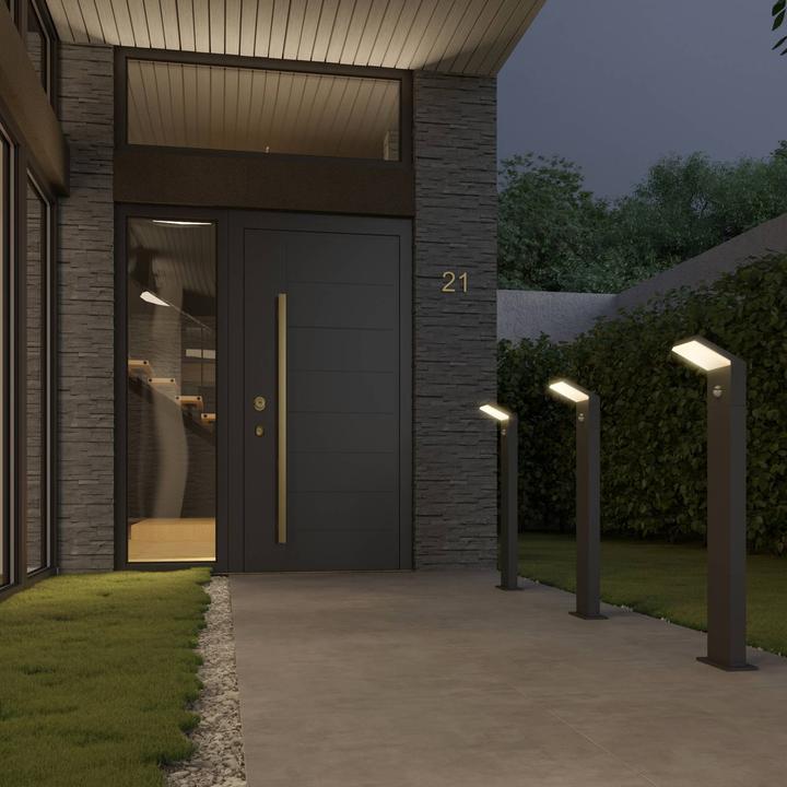 Actual product image Arcchio Yolena Outdoor Garden Light w/Sensor H100 Dark Grey/White (1700 lm, IP54)