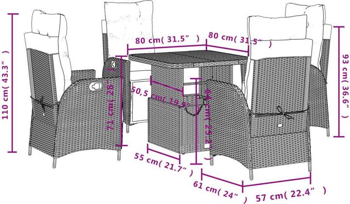 Produktbild vidaXL Garten Essgruppe
