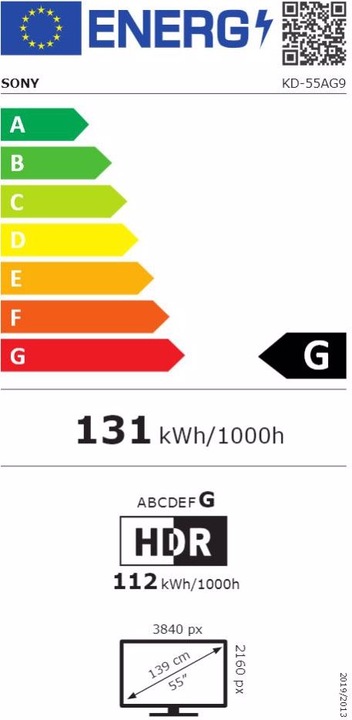 Energie-Label Sony OLED KD55AG9 (55", OLED, 4K, 2019)