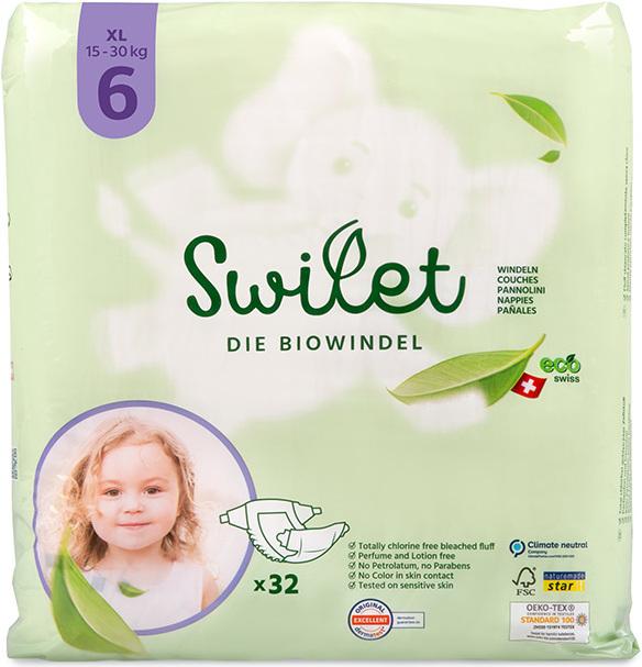 Produktbild Swilet Die Bio-Windel XL (Gr. 6, Halbmonatsbox, 192 Stück)