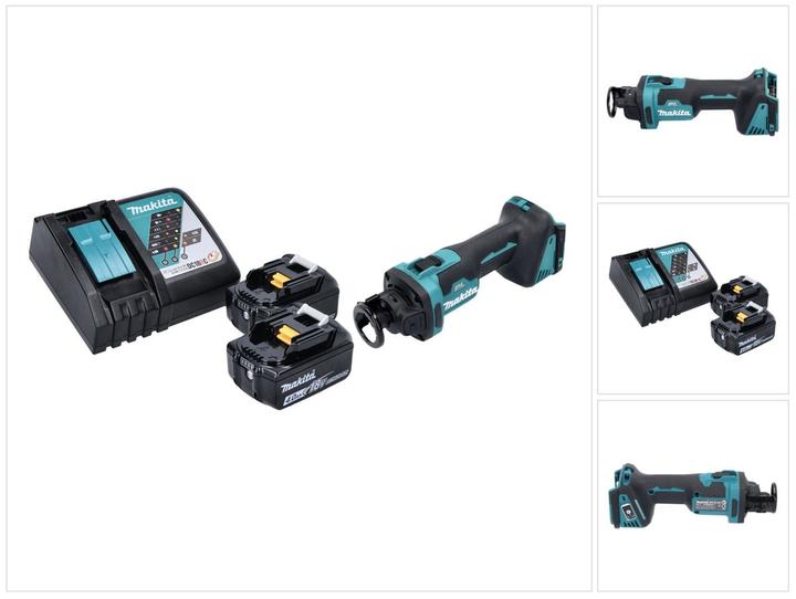 Actual product image Makita DCO 181 RM Battery rotary cutter 18 V 32000 rpm Brushless + 2x battery 4.0 Ah + charger