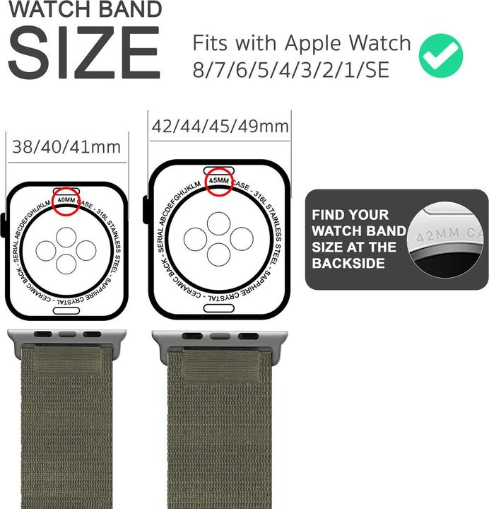 Actual product image Nalia Alpine Nylon Smartwatch Strap (Nylon)