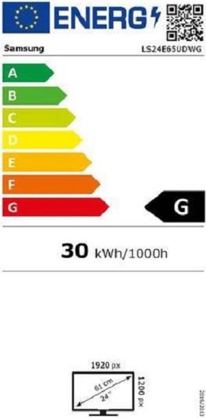 Label énergétique Samsung S24e650dwg (1920 x 1200 pixels, 24")