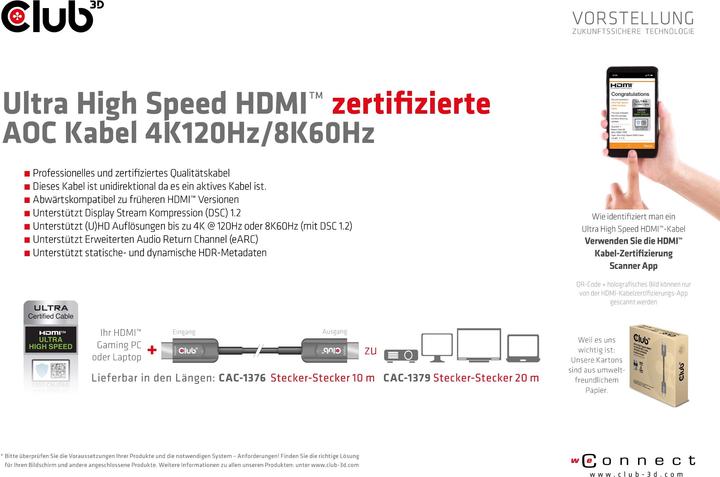 Immagine prodotto Club 3D HDMI (Typ A) — HDMI (Typ A) (10 m, HDMI, 2.1)