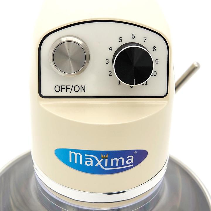Produktbild Maxima Planeetmenger 7 L Tot 2 Kg Deeg Ivoor - RVS Mengkom - 11 Snelheden - (350 W, 6.50 l)
