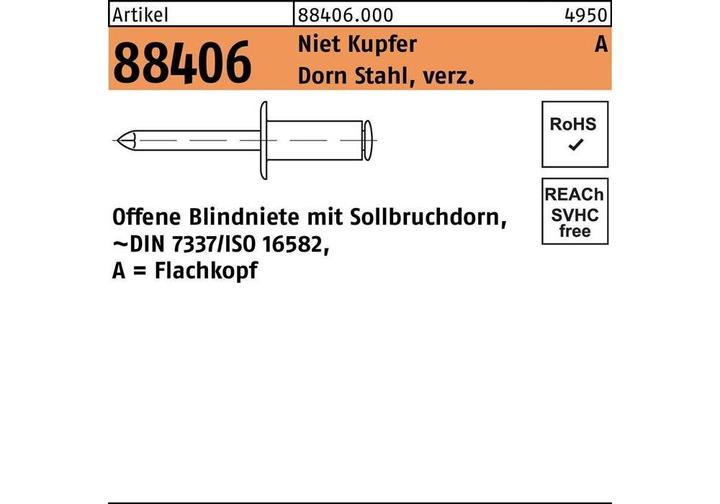 Immagine prodotto Rivetto cieco R 88406 Testa piatta