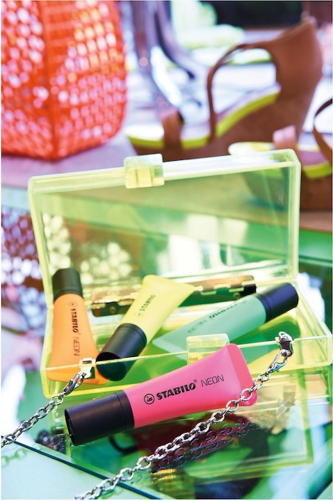 Produktbild STABILO NEON Textmarker (Gelb, Orange, Pink, Grün, 5 mm, 4 x)